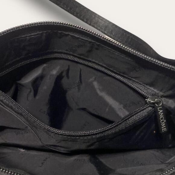 Y2K Black Satin Ruffle Evening Purse Lancôme Whimsygoth Clubbing - Picture 2 of 3